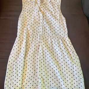 LOFT White and Black Polka Dot Dress